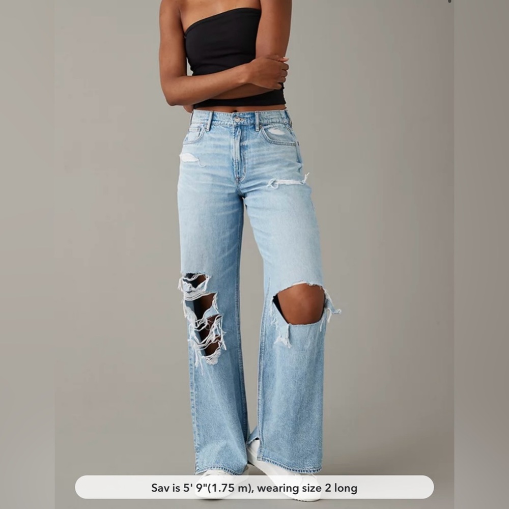 AE Dreamy Drape Super High-Waisted Baggy Wide-Leg Jean